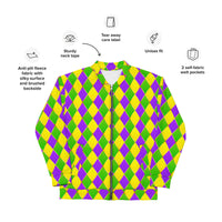 Load image into Gallery viewer, Mardi Gras Diamonds Unisex Bomber Jacket
