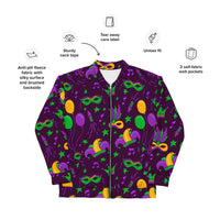 Load image into Gallery viewer, Purple Party People Unisex Bomber Jacket
