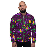 Load image into Gallery viewer, Purple Party People Unisex Bomber Jacket
