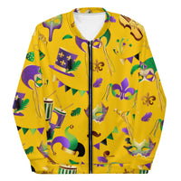Load image into Gallery viewer, Mardi Party Gold Unisex Bomber Jacket
