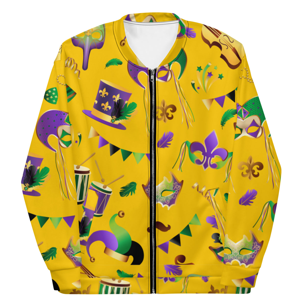 Mardi Party Gold Unisex Bomber Jacket