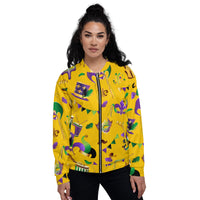 Load image into Gallery viewer, Mardi Party Gold Unisex Bomber Jacket
