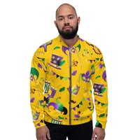 Load image into Gallery viewer, Mardi Party Gold Unisex Bomber Jacket

