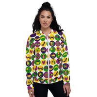 Load image into Gallery viewer, Girl&#39;s Just Wanna Have Mardi Gras Unisex Bomber Jacket
