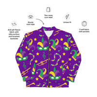 Load image into Gallery viewer, Mardi Gras or Bust Purple Unisex Bomber Jacket
