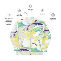 Load image into Gallery viewer, Mardi Gras Dizzy White Unisex Bomber Jacket
