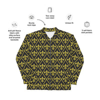 Load image into Gallery viewer, Fleur De Lis Black &amp; Gold II Unisex Bomber Jacket
