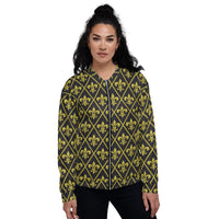 Load image into Gallery viewer, Fleur De Lis Black &amp; Gold II Unisex Bomber Jacket
