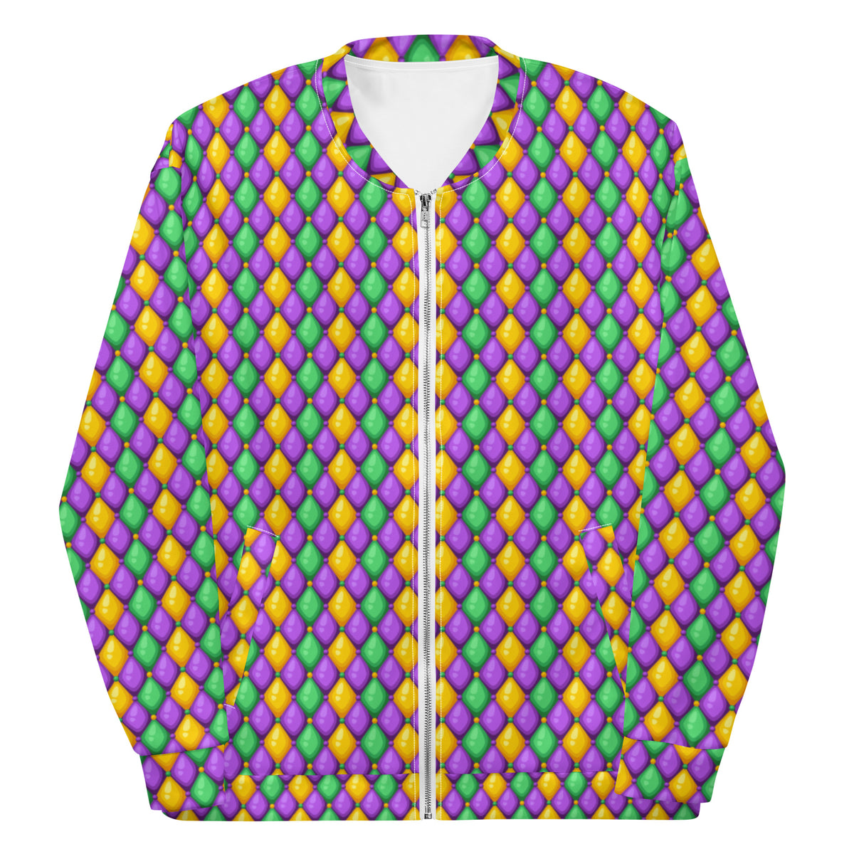 Mardi Gras Candy-O Unisex Bomber Jacket