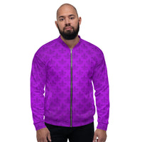 Load image into Gallery viewer, Mardi Gras All Purple Everything Fleur De Lis Unisex Bomber Jacket
