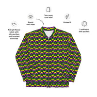 Load image into Gallery viewer, Mardi Gras All Striped Out Unisex Bomber Jacket

