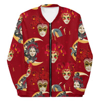 Load image into Gallery viewer, Mardi Gras Red Jester Unisex Bomber Jacket
