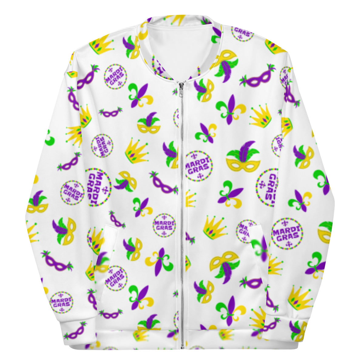 Mardi Gras Round & Round Unisex Bomber Jacket