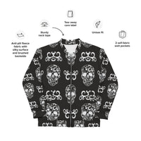 Load image into Gallery viewer, Rock+Reb£llion White Skulls Unisex Bomber Jacket
