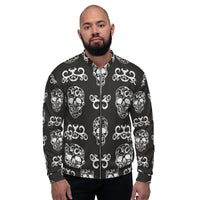 Load image into Gallery viewer, Rock+Reb£llion White Skulls Unisex Bomber Jacket
