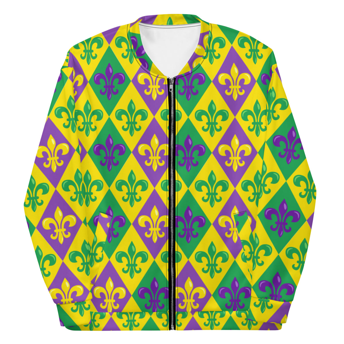 Mardi Gras Party Time Unisex Bomber Jacket