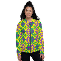 Load image into Gallery viewer, Mardi Gras Party Time Unisex Bomber Jacket
