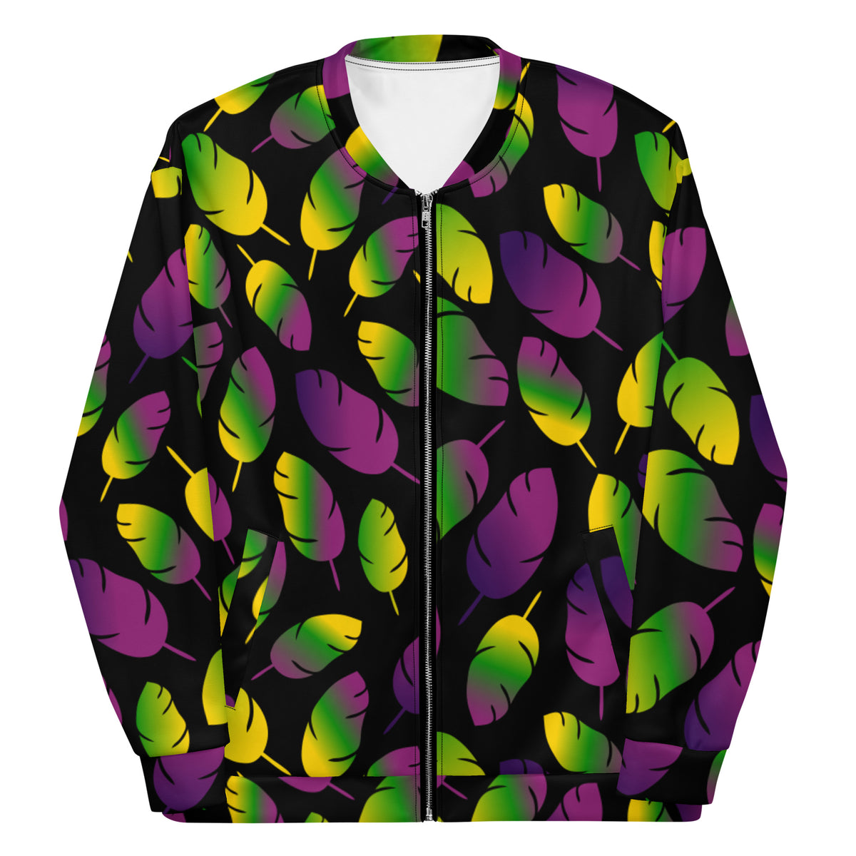 Mardi Gras Too Fly Unisex Bomber Jacket