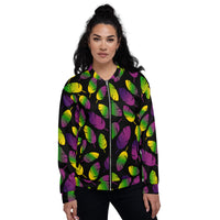 Load image into Gallery viewer, Mardi Gras Too Fly Unisex Bomber Jacket
