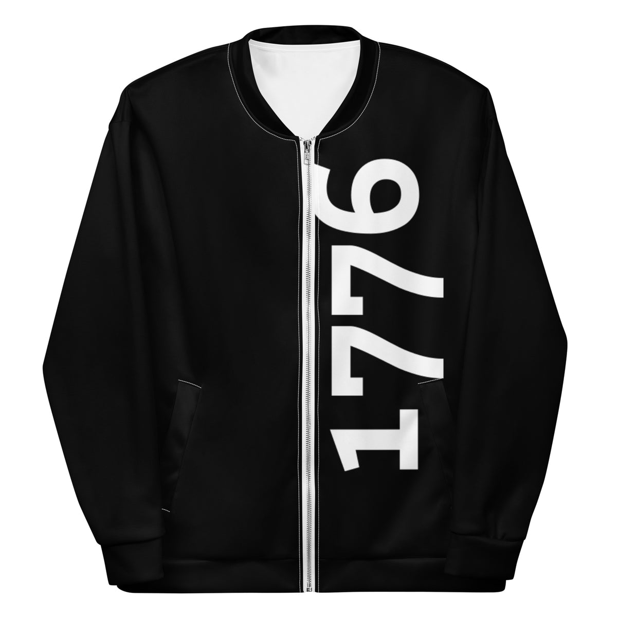 1776 Unisex Bomber Jacket Black/White