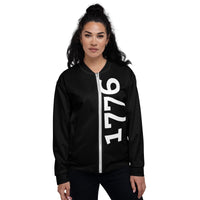Load image into Gallery viewer, 1776 Unisex Bomber Jacket Black/White
