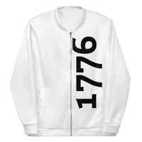 Load image into Gallery viewer, 1776 White/Black Unisex Bomber Jacket
