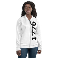 Load image into Gallery viewer, 1776 White/Black Unisex Bomber Jacket
