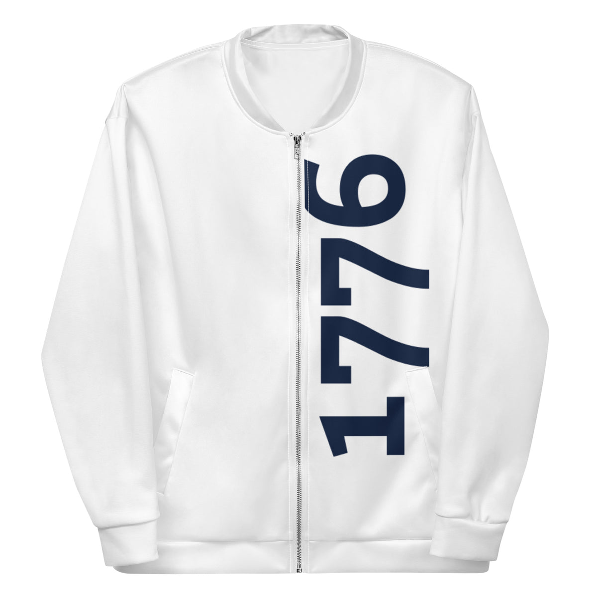 1776 White/Navy Unisex Bomber Jacket