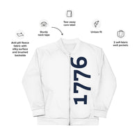 Load image into Gallery viewer, 1776 White/Navy Unisex Bomber Jacket
