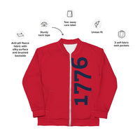 Load image into Gallery viewer, 1776 Red/Navy Unisex Bomber Jacket
