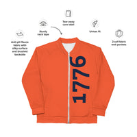 Load image into Gallery viewer, 1776 Orange/Navy Unisex Bomber Jacket
