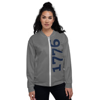 Load image into Gallery viewer, 1776 Gray/Navy Unisex Bomber Jacket
