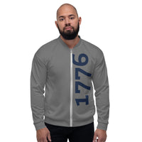 Load image into Gallery viewer, 1776 Gray/Navy Unisex Bomber Jacket

