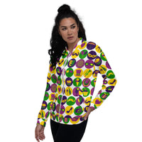 Load image into Gallery viewer, Girl&#39;s Just Wanna Have Mardi Gras Unisex Bomber Jacket
