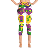 Load image into Gallery viewer, Girl&#39;s Just Wanna Have Mardi Gras Yoga Capri Leggings
