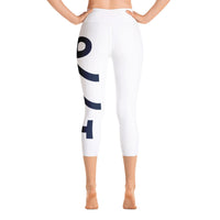 Load image into Gallery viewer, 1776 Yoga Capri Leggings White/Navy
