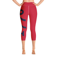Load image into Gallery viewer, 1776 Yoga Capri Leggings Red/Navy
