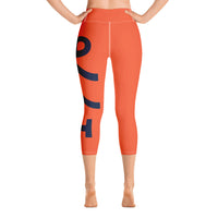 Load image into Gallery viewer, 1776 Yoga Capri Leggings Orange/Navy
