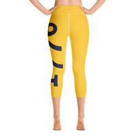 Load image into Gallery viewer, 1776 Yoga Capri Leggings Yellow/Navy
