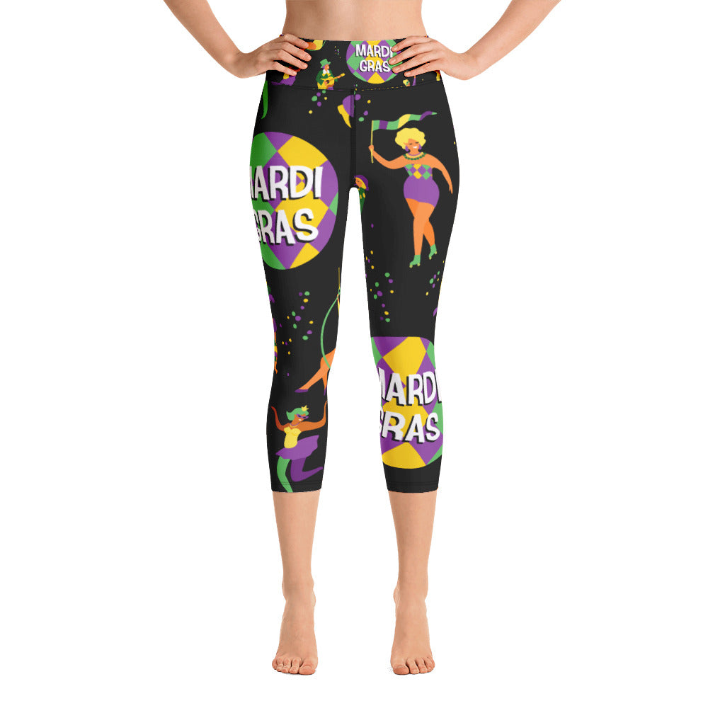 Big Time Mardi Gras Yoga Capri Leggings