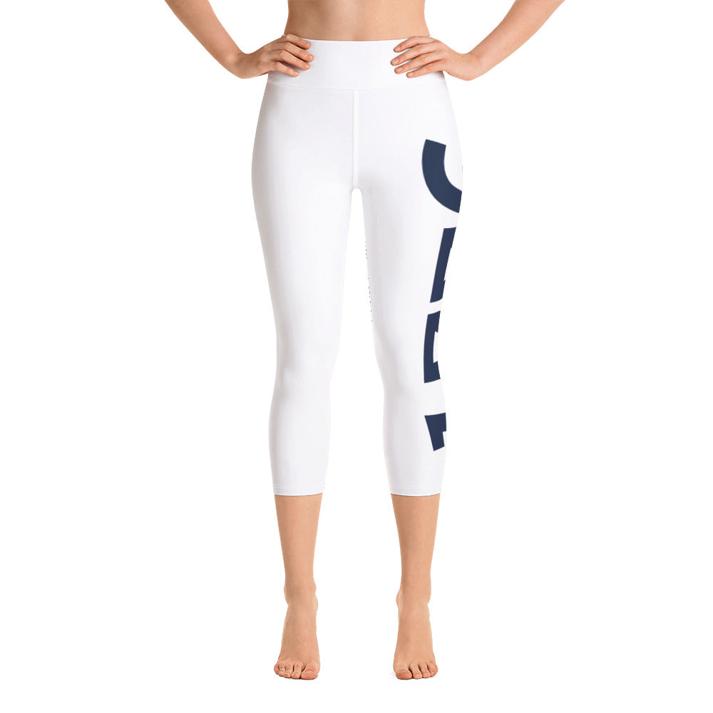 1776 Yoga Capri Leggings White/Navy