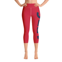 Load image into Gallery viewer, 1776 Yoga Capri Leggings Red/Navy

