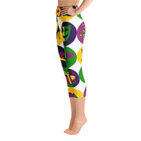 Load image into Gallery viewer, Girl&#39;s Just Wanna Have Mardi Gras Yoga Capri Leggings
