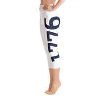 Load image into Gallery viewer, 1776 Yoga Capri Leggings White/Navy
