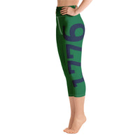 Load image into Gallery viewer, 1776 Yoga Capri Leggings Green/Navy
