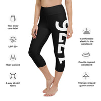 Load image into Gallery viewer, 1776 Yoga Capri Leggings Black/White
