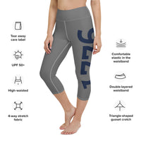 Load image into Gallery viewer, 1776 Yoga Capri Leggings Gray/Navy
