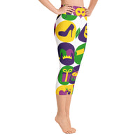 Load image into Gallery viewer, Girl&#39;s Just Wanna Have Mardi Gras Yoga Capri Leggings
