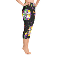 Load image into Gallery viewer, Big Time Mardi Gras Yoga Capri Leggings
