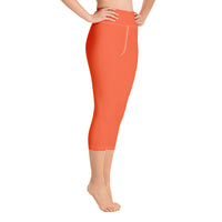 Load image into Gallery viewer, 1776 Yoga Capri Leggings Orange/Navy
